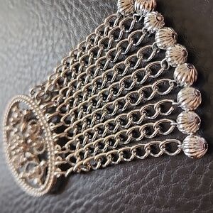 VTG Sarah Coventry Silver Chain Tassel Brooch